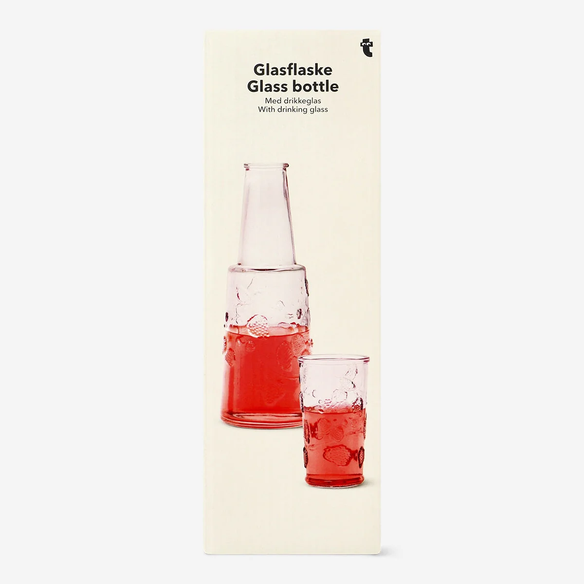 Glasflaske med drikkeglas - 770 ml