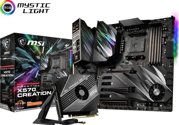 [OUTLET] - MSI PRESTIGE X570 CREATION - Bundkort - udvidet ATX - Socket AM4 - AMD X570 Chipset - USB-C Gen2, USB 3.2 Gen 1, USB 3.2 Gen 2 - Bluetooth, 10 Gigabit LAN, Gigabit LAN, Wi-Fi - HD Audio (8-kanaler)