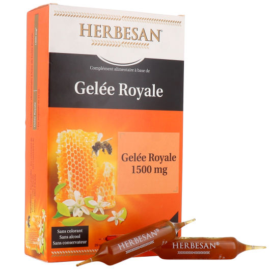 Gelée royale 1500mg Herbesan - Vitalité, tonus et système immunitaire