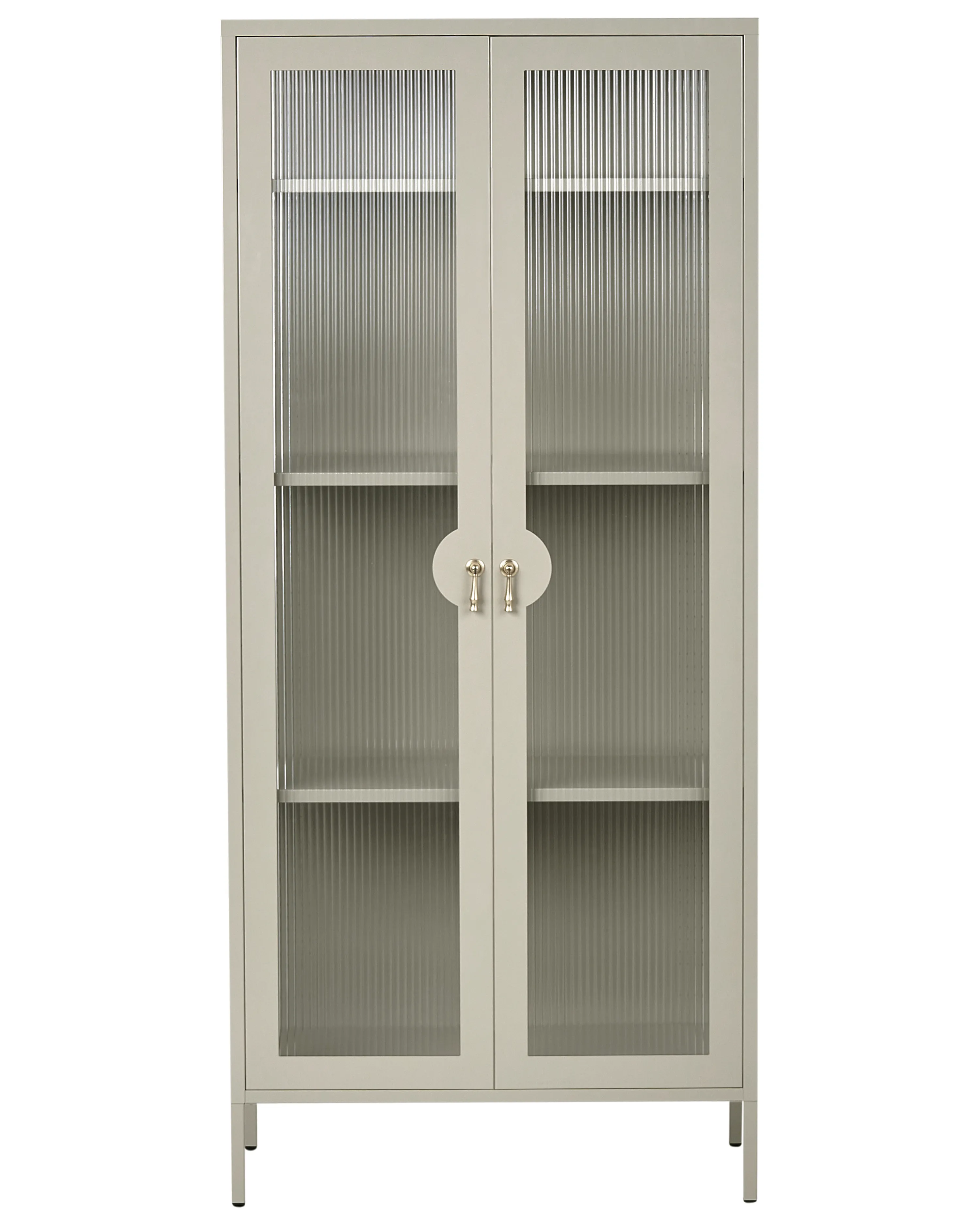 Vitrinekast GLEORA Metaal Lichtbeige