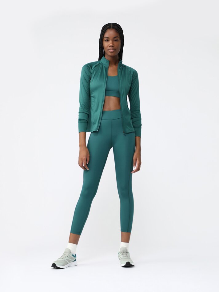 Blazer esportivo com gola alta - Verde Pato