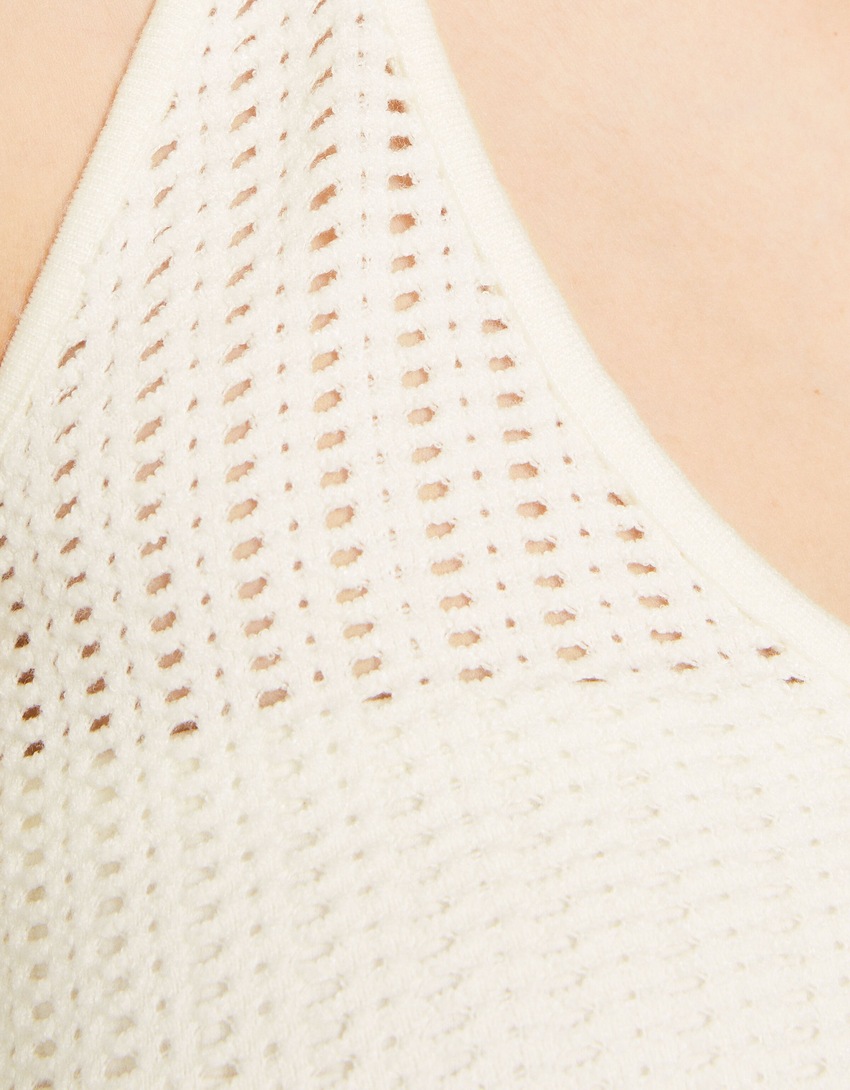 Top de crochê estilo halter