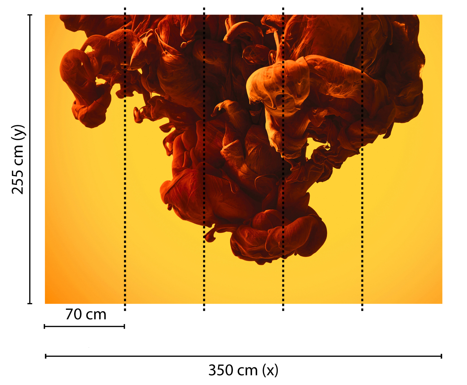 Fototapete DESIGNWALLS - orange-gelb - Modern Art - 2,55 Meter