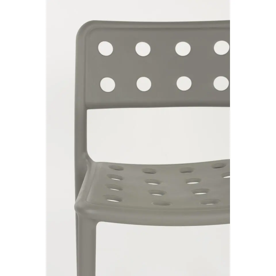 Tuinstoel Grijs Kunststof - 53x46x80cm - Serra - Set van 4