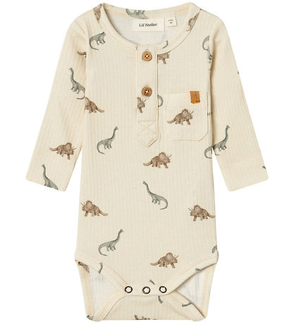 Lil' Atelier Body l/æ - Rib - NbmGio - Birch/Aop