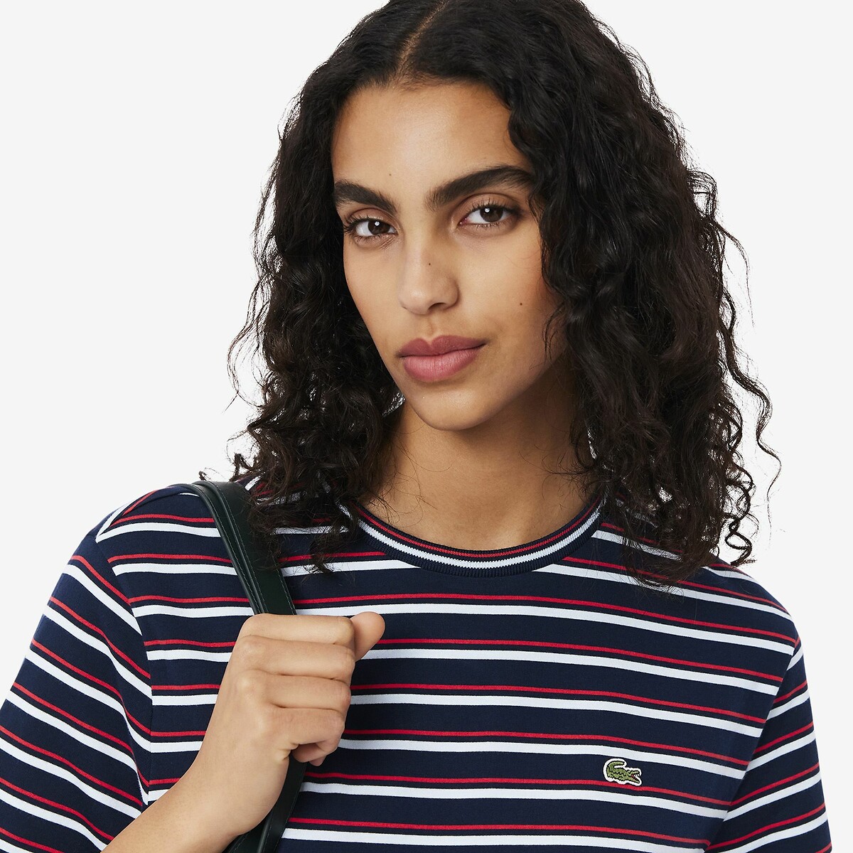 LACOSTE<br>Camiseta listrada de manga curta