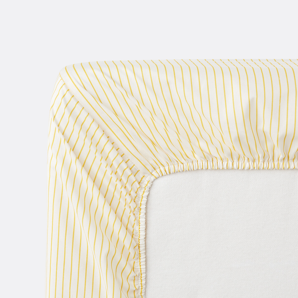 LA REDOUTE INTERIEURS<br>Lençol de baixo com elástico, 50% algodão reciclado, dobra de 25 cm, Emily