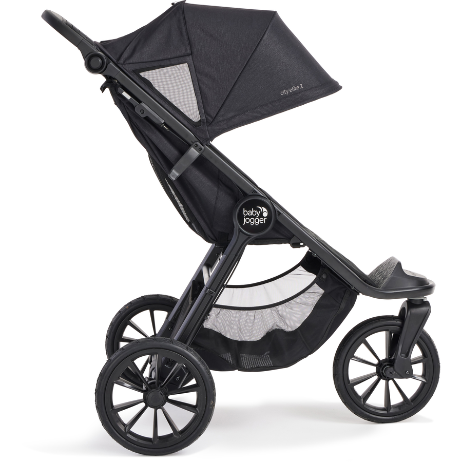 baby jogger Kombi-Kinderwagen City Elite 2 Opulent Black inklusive Babywanne, Sicherheitsbügel und Wetterschutz