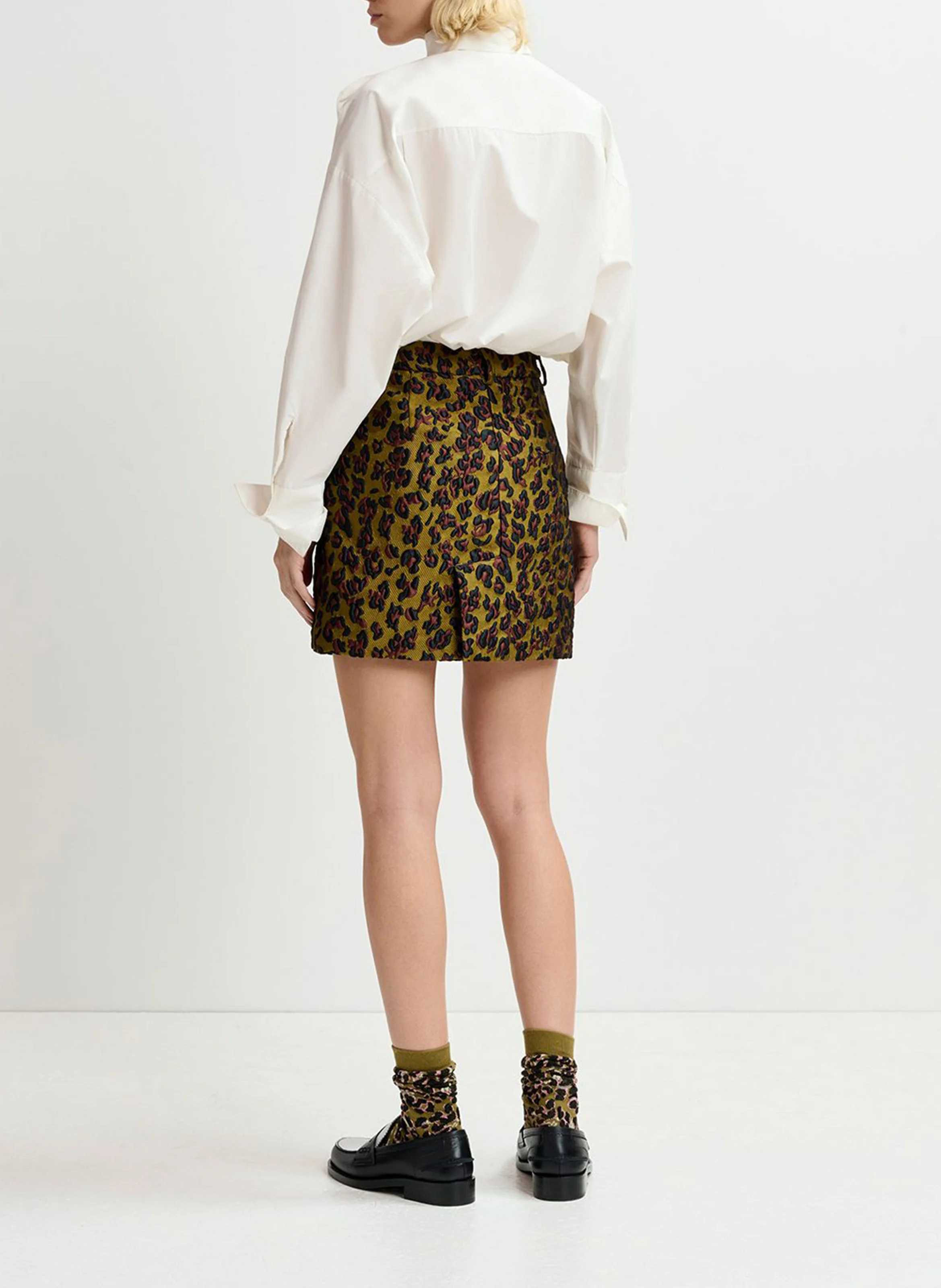 GENERIC2 - Jupe courte en jacquard imprimé | Vert