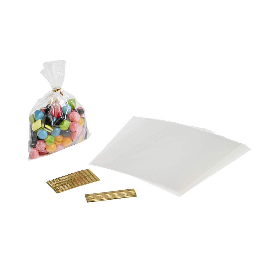 Sac à bonbons pochette transparente x20 avec lien