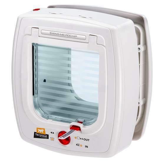 Chatière Swing Microchip, blanche L. 22.5 x l. 16,2 x H. 25.2 cm