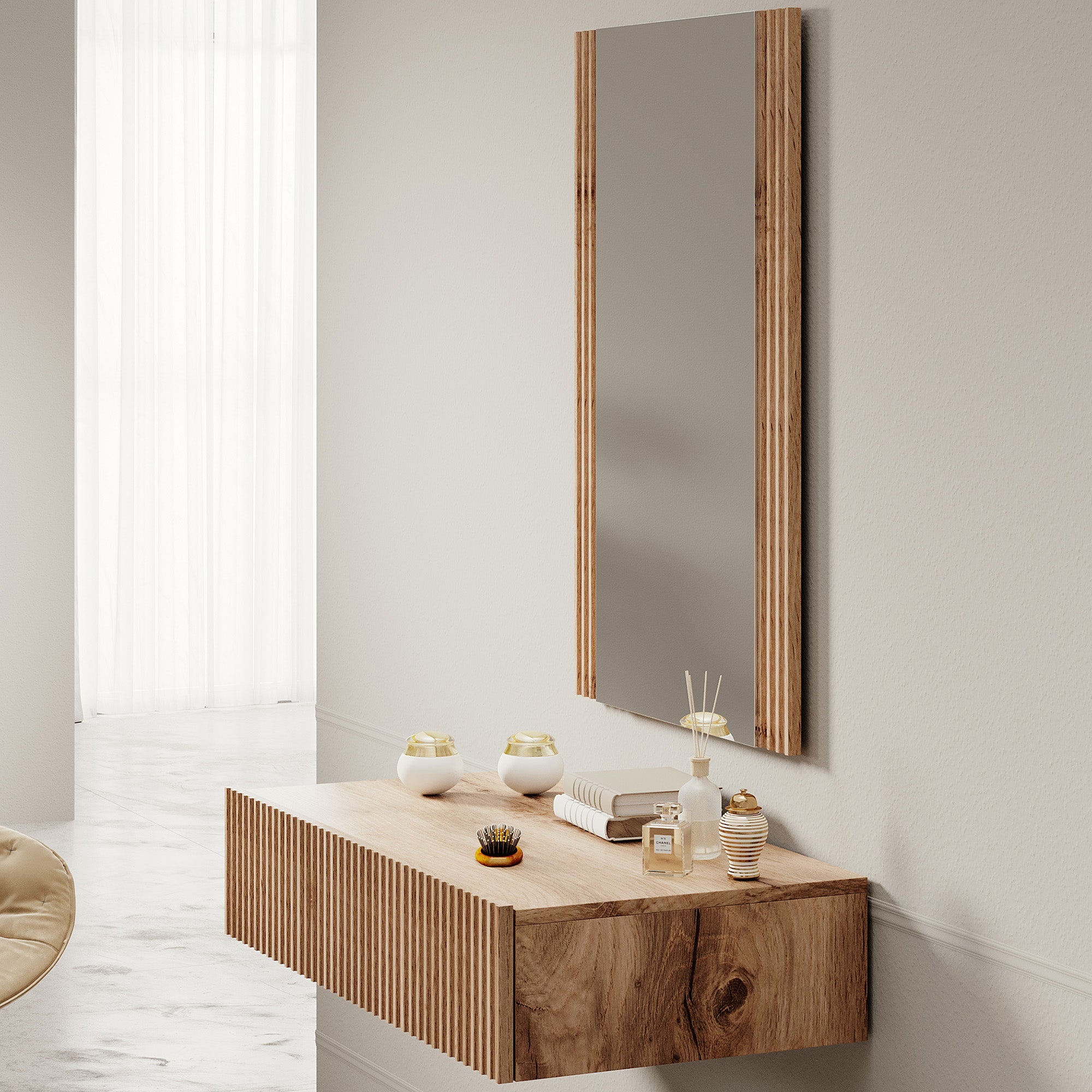 Meubella - Kaptafel Vintar - Eiken - 80 cm