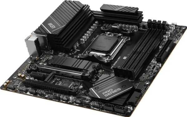 MSI PRO B650M-A WIFI - Bundkort - micro ATX - Socket AM5 - AMD B650 Chipset - USB-C 3.2 Gen2, USB 3.2 Gen 2, USB 3.2 Gen 1 - 2.5 Gigabit LAN, Wi-Fi 6E, Bluetooth - onboard grafik (CPU påkrævet) - HD Audio (8-kanaler)