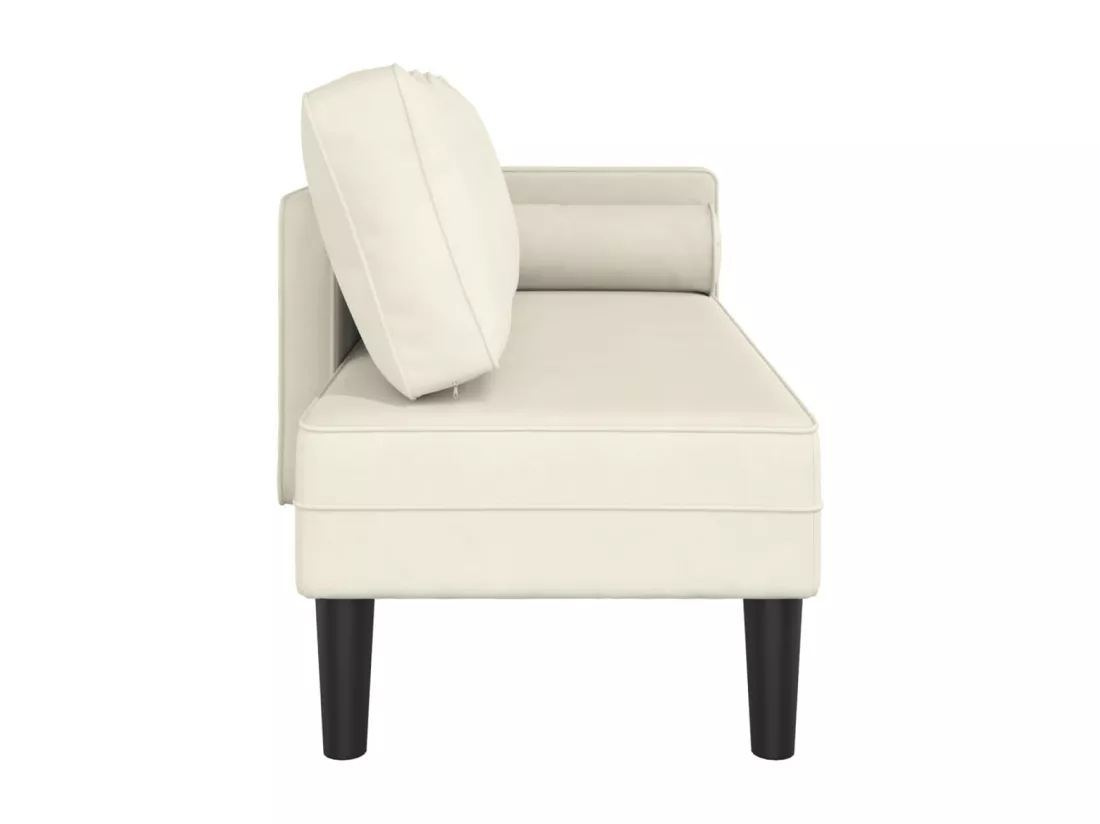 Prolenta Premium - Chaise longue avec coussins crème velours