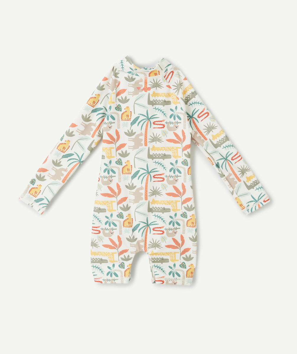 combinaison anti-UV bébé garçon en fibres recyclées imprimé thème jungle