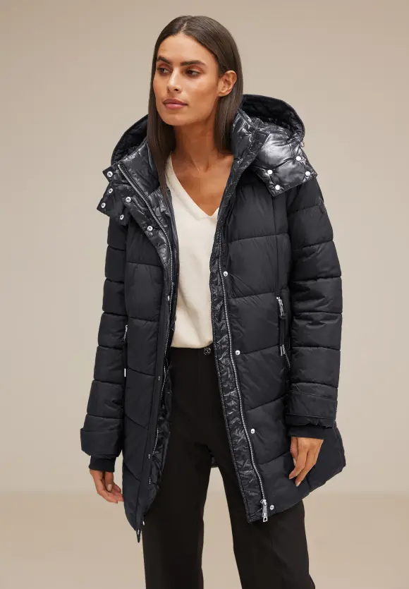 Wintermantel mit Kapuze - Black