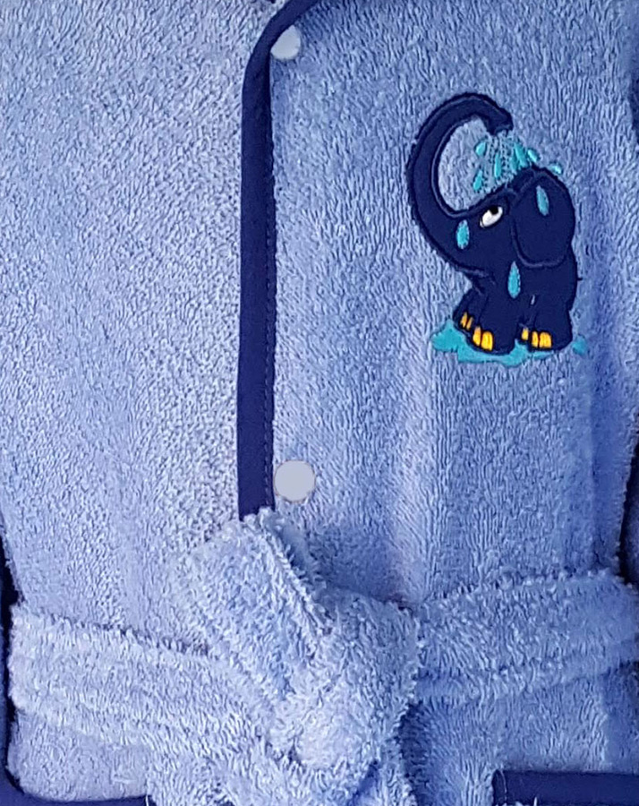 Bademantel MIT DEM ELEFANTEN in blau