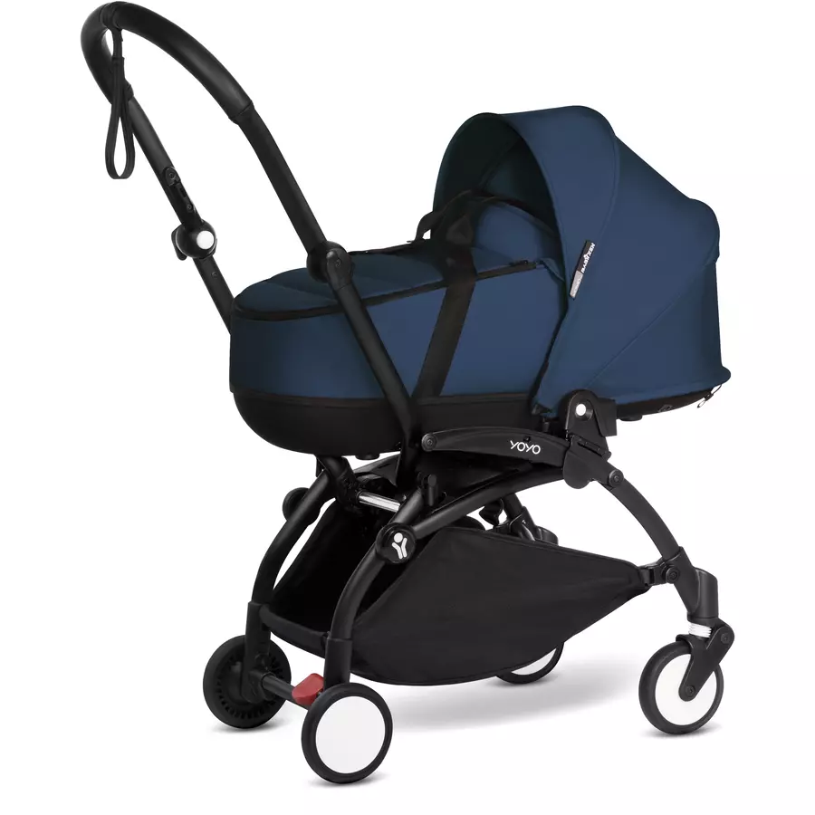 BABYZEN Kinderwagen YOYO2 0+ Black mit Liegewanne inkl. Textilset Air France Blue