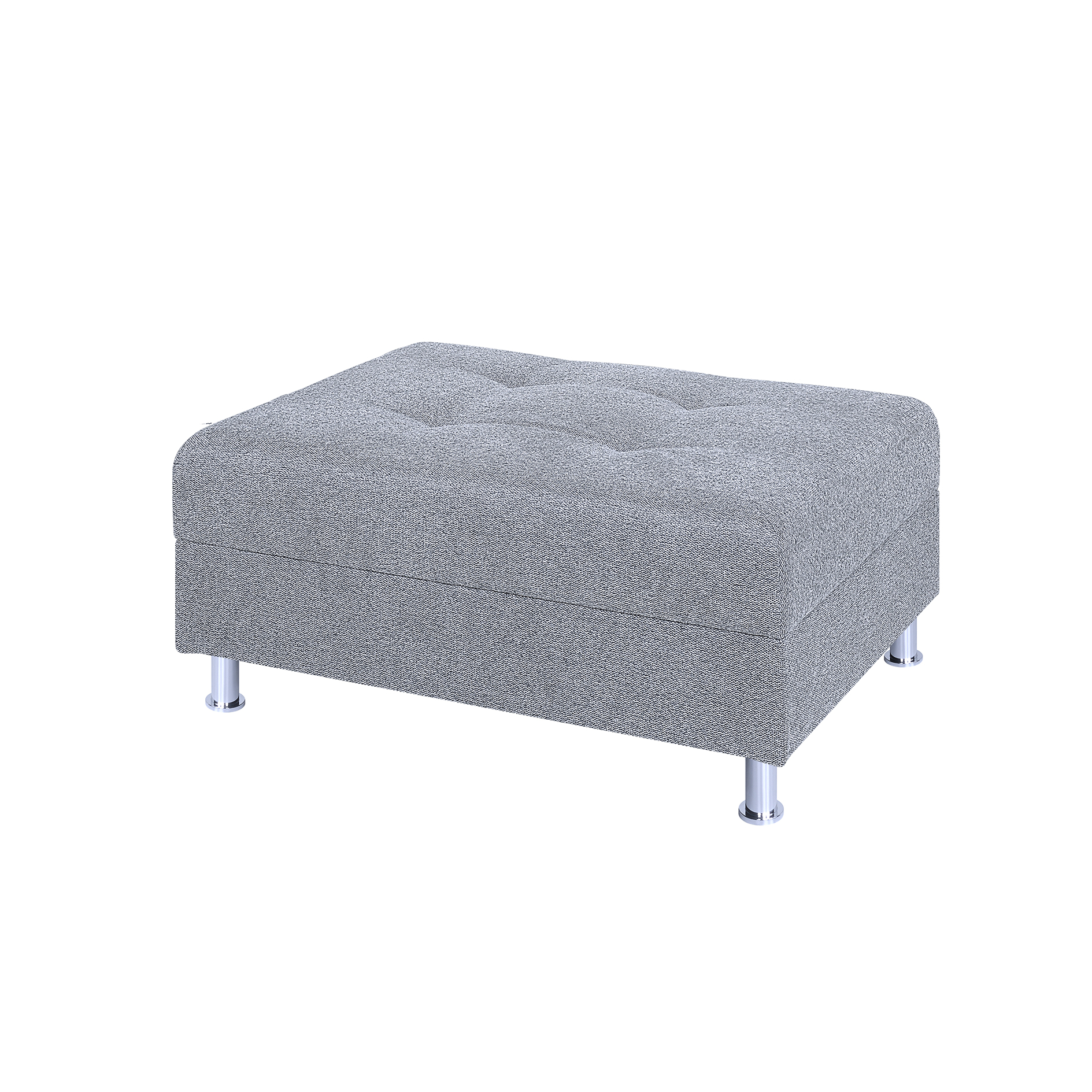 Hocker - silber - Strukturgewebe - Federkern
