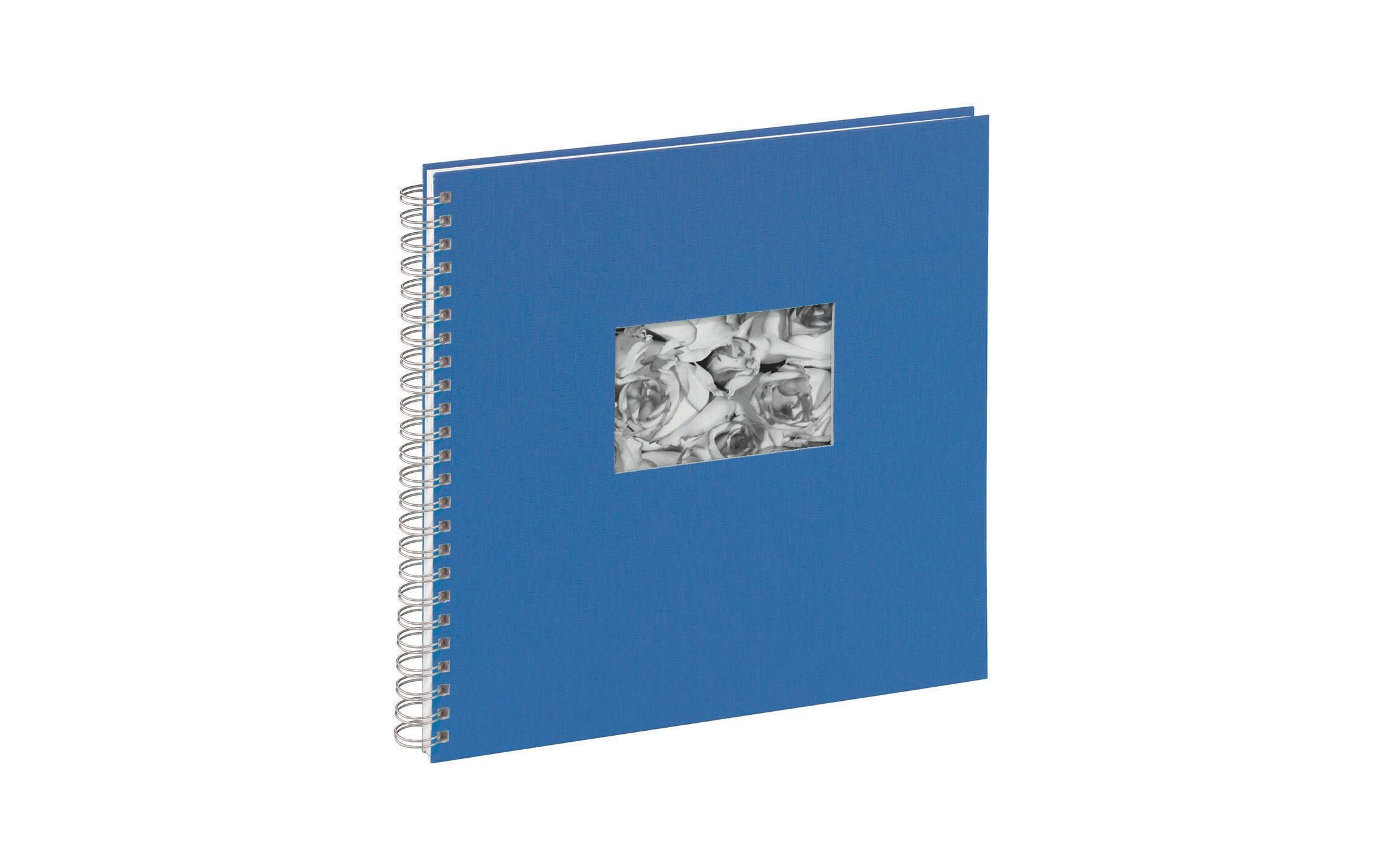 Fotoalbum 31 x 32 cm BlauSpiralalbum Stoffeinband