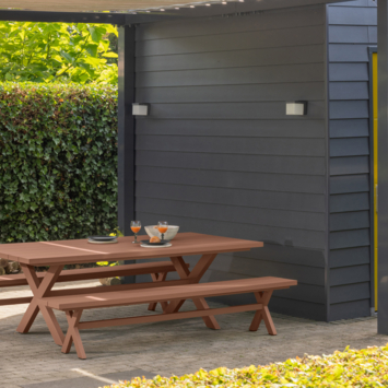WOOOD picknicktafel Delta terracotta aluminium 220 x 105 cm