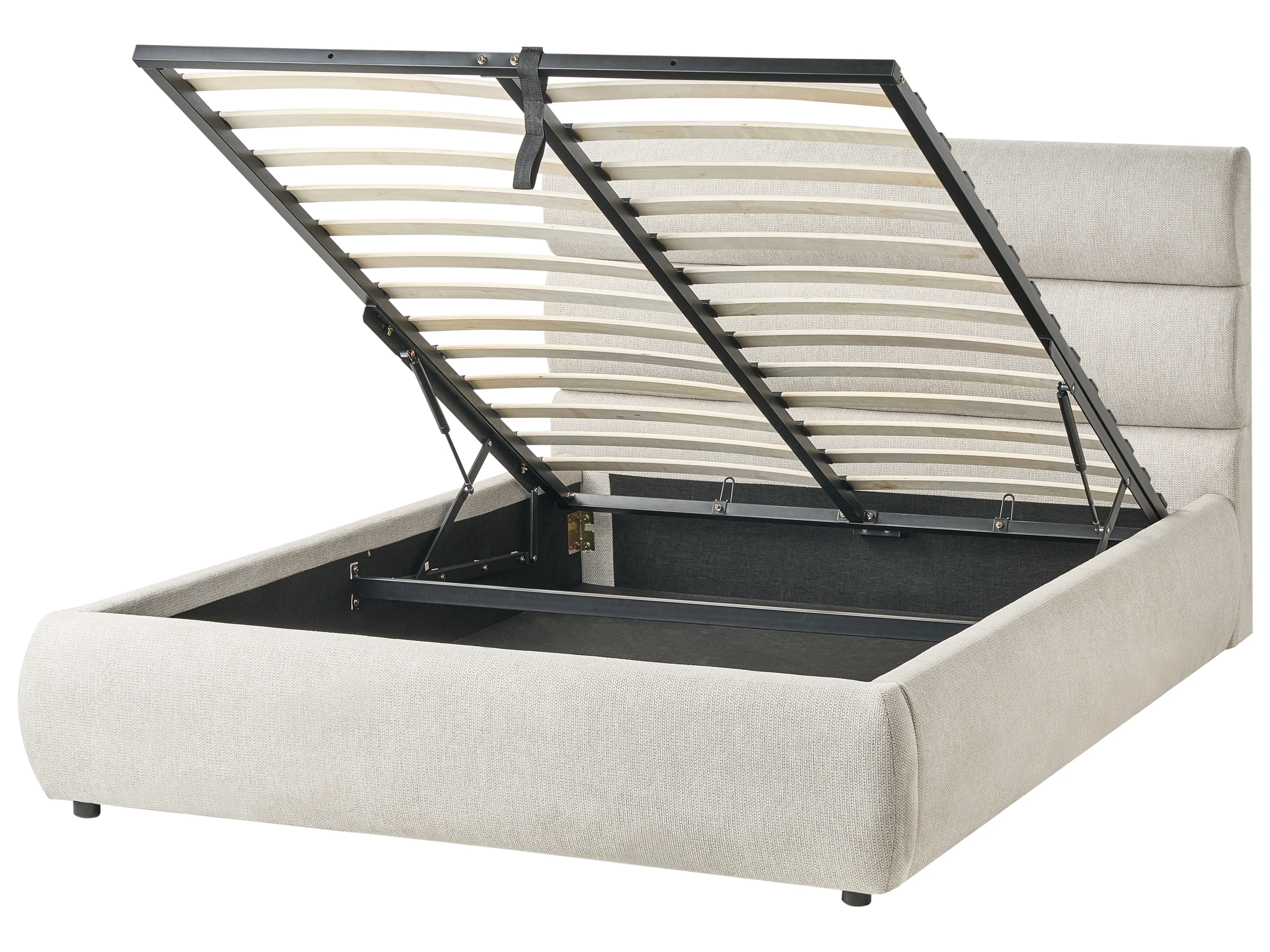 Bed met opbergruimte Kunstlinnen BONIFACIO 140 x 200 cm Grijs
