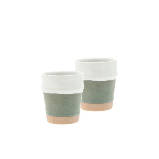 Villa Collection Evig 2-pak Espressokop, Green/White, 10 cl