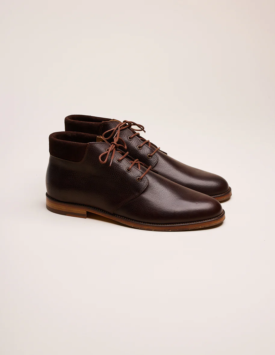 Bottines Gaultier - Pull-up Grainé Marron