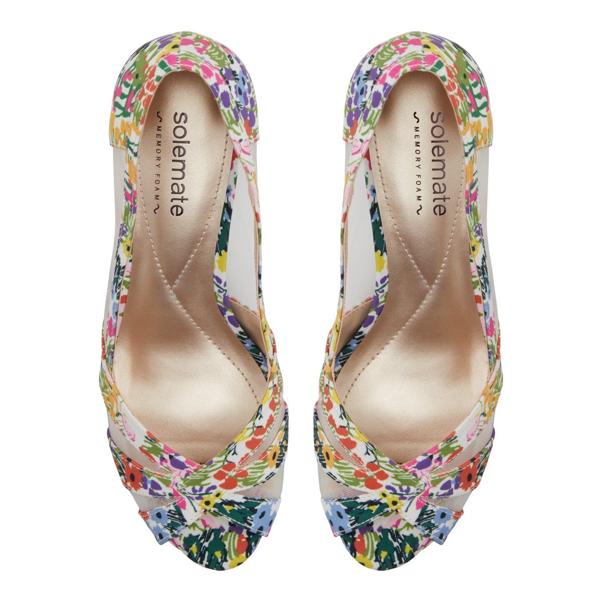 SOLEMATE-Drili-Talons/escarpins à bout ouvert - Mini talon - Noir Multi