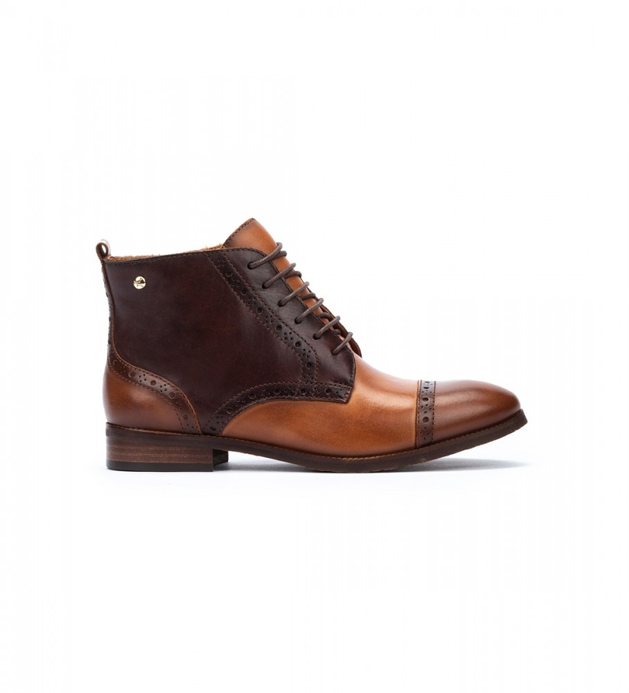 Botas de tornozelo Pikolinos Royal em couro marrom