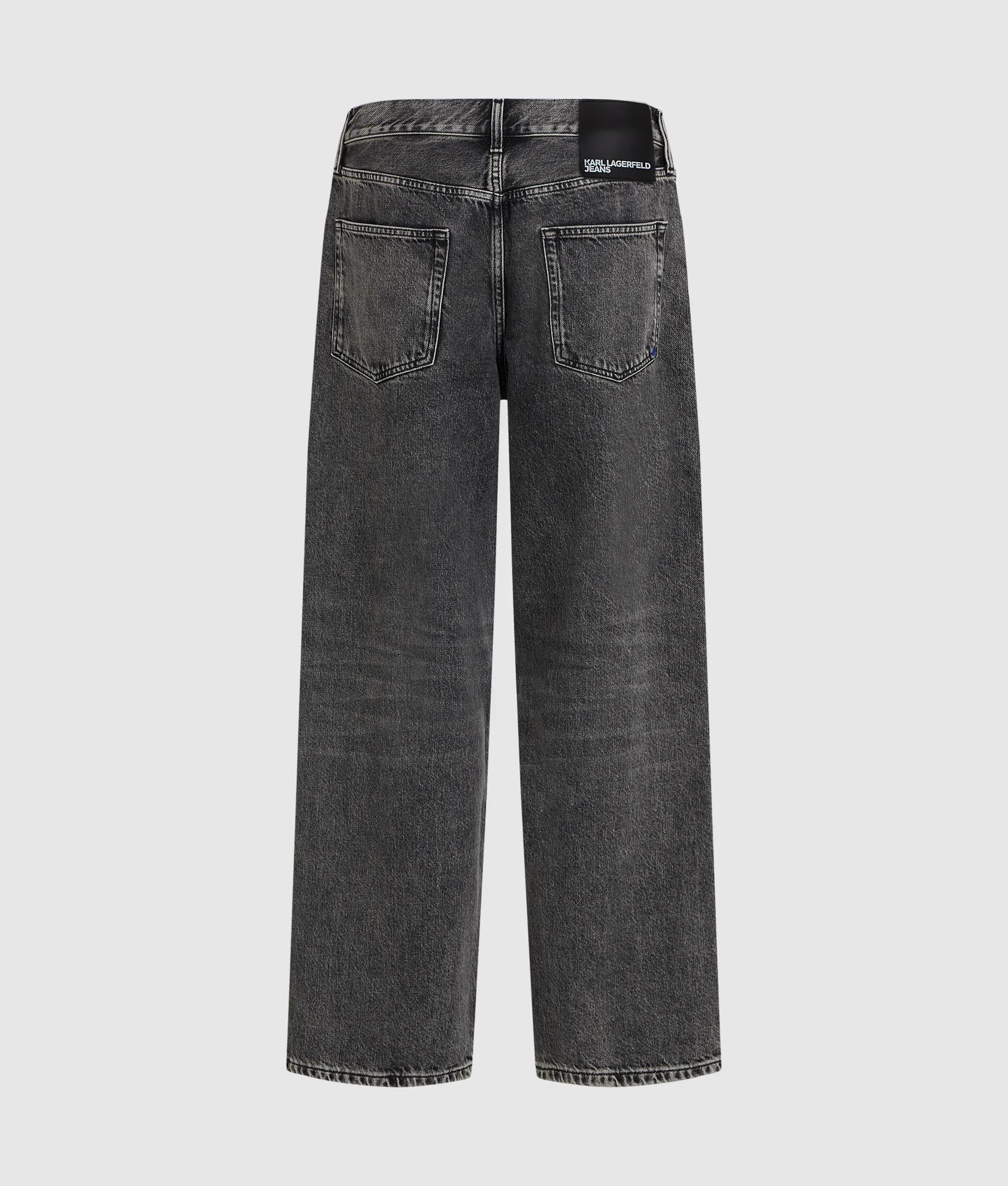 Wijde donkergrijze jeans