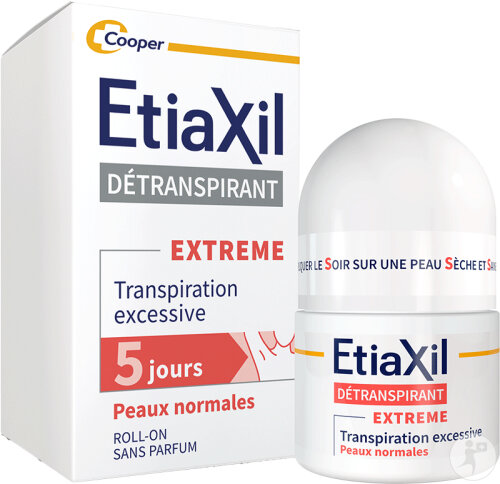 Etiaxil Déodorant Détranspirant Traitement Transpiration Excessive Extreme Protection 5 Jours 15ml