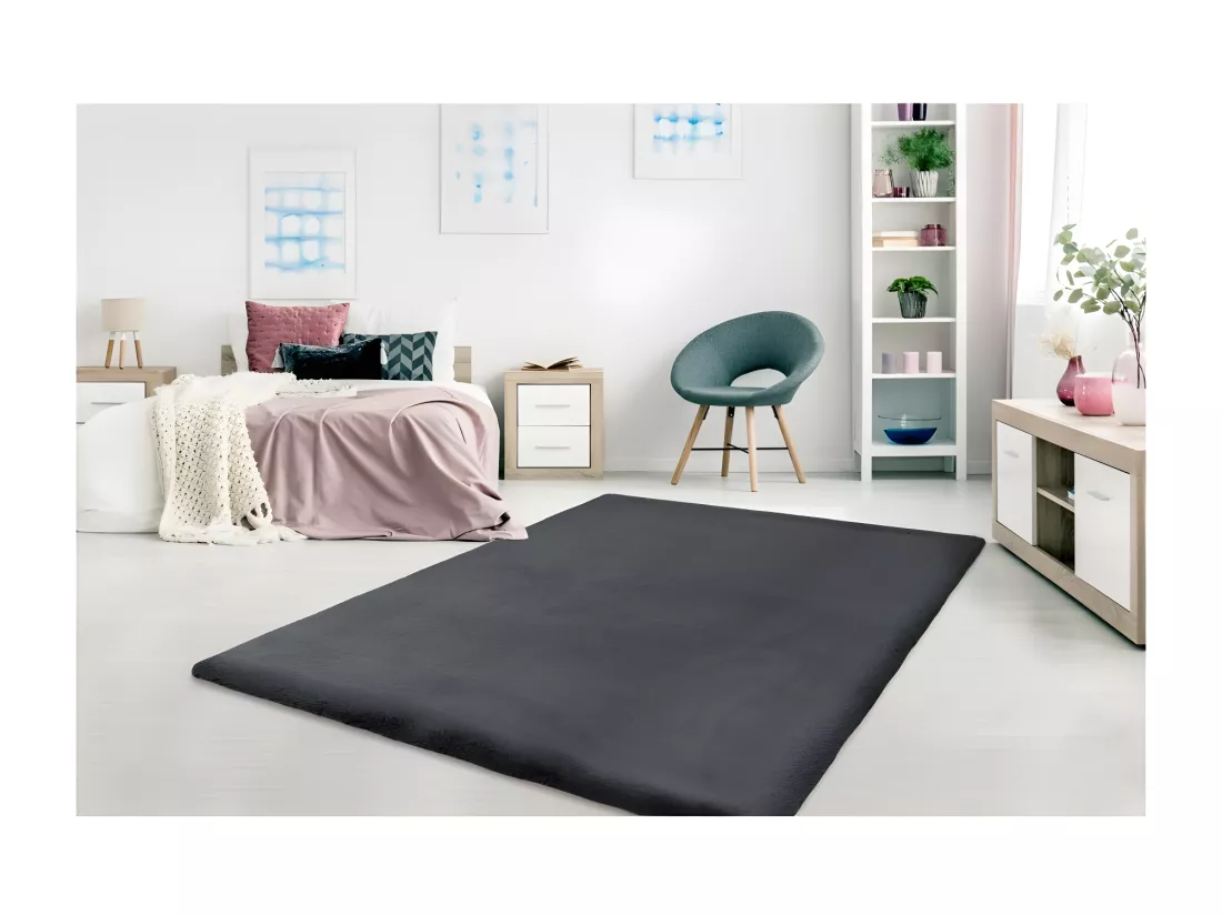 Tapis 330x240cm, design H008N coloris graphite - Confort et élégance pour votre intérieur