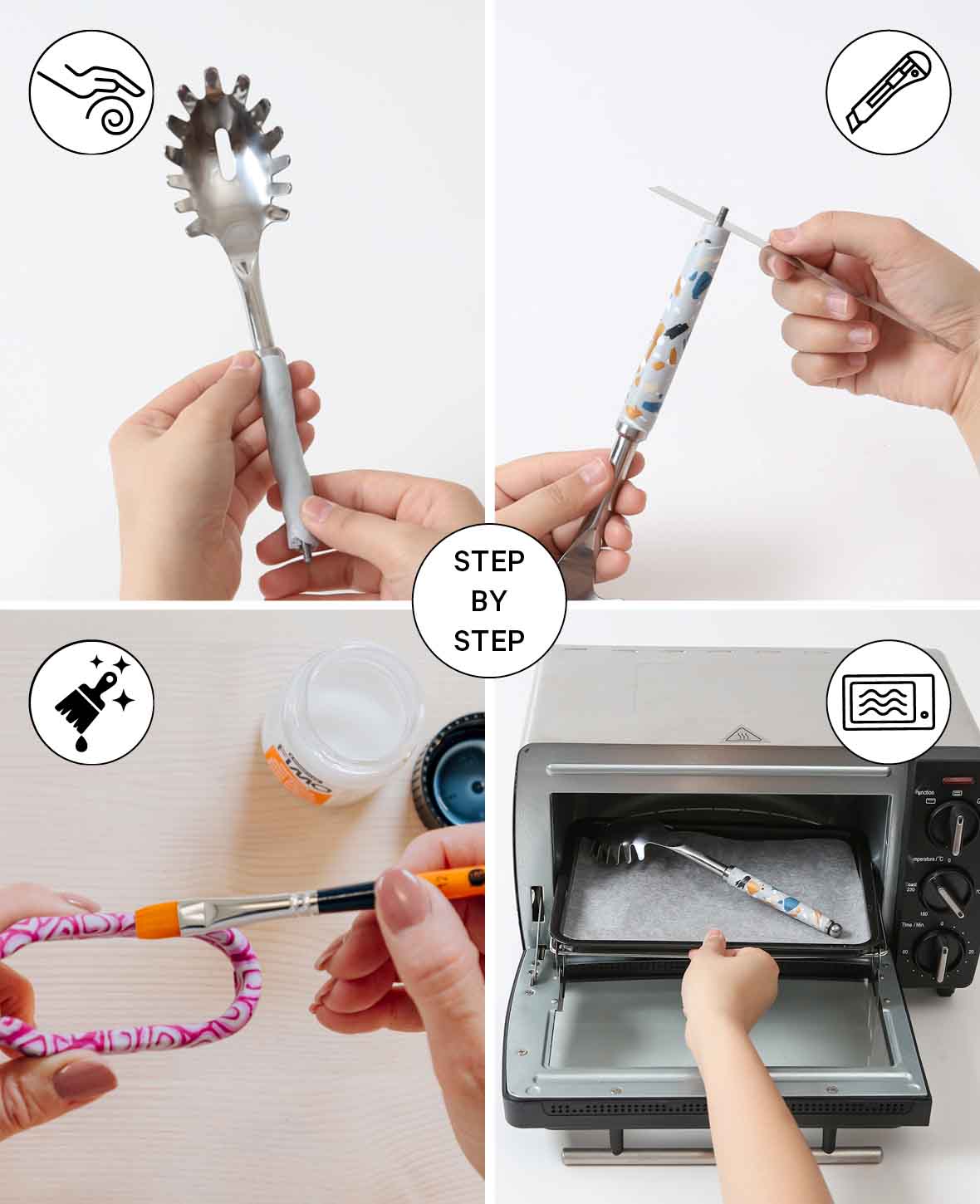 Stahl Schneebesen DIY Schwingbesen für Modelliermasse - Silber