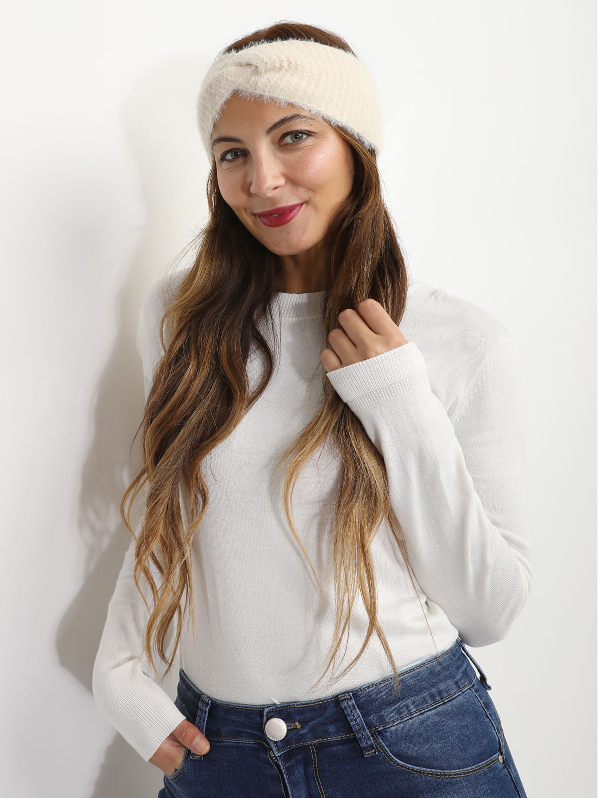 Headband effet noué- Beige