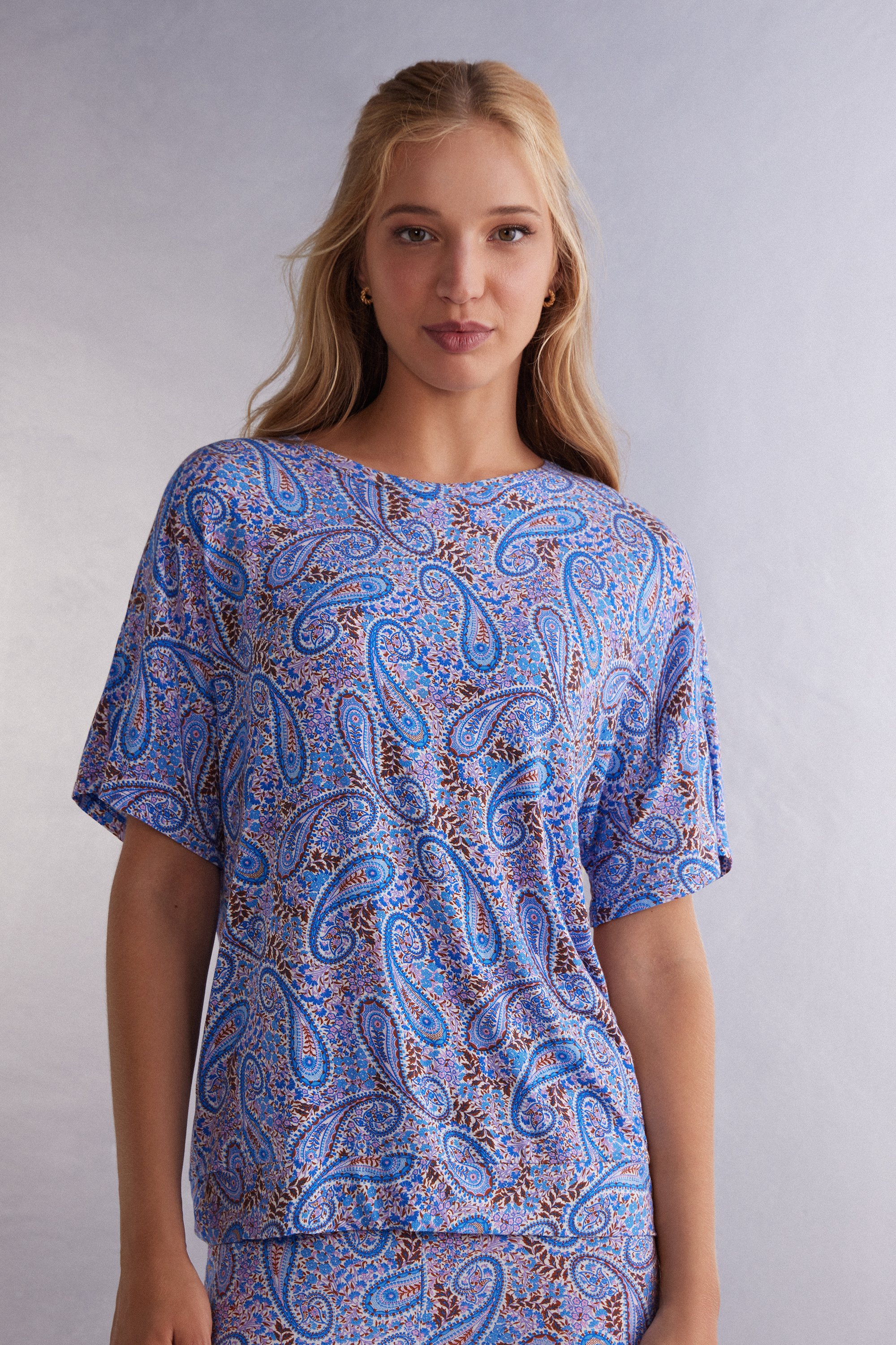 Camiseta de manga curta Sweet Escape em viscose
