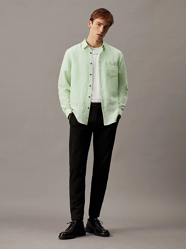 Camisa de algodão e linho