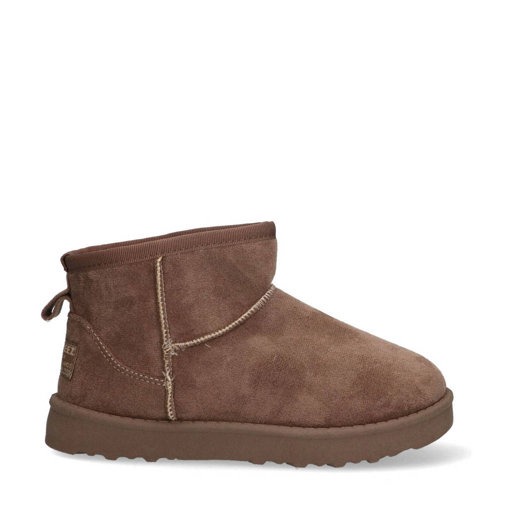 Braqeez suède enkelboots taupe