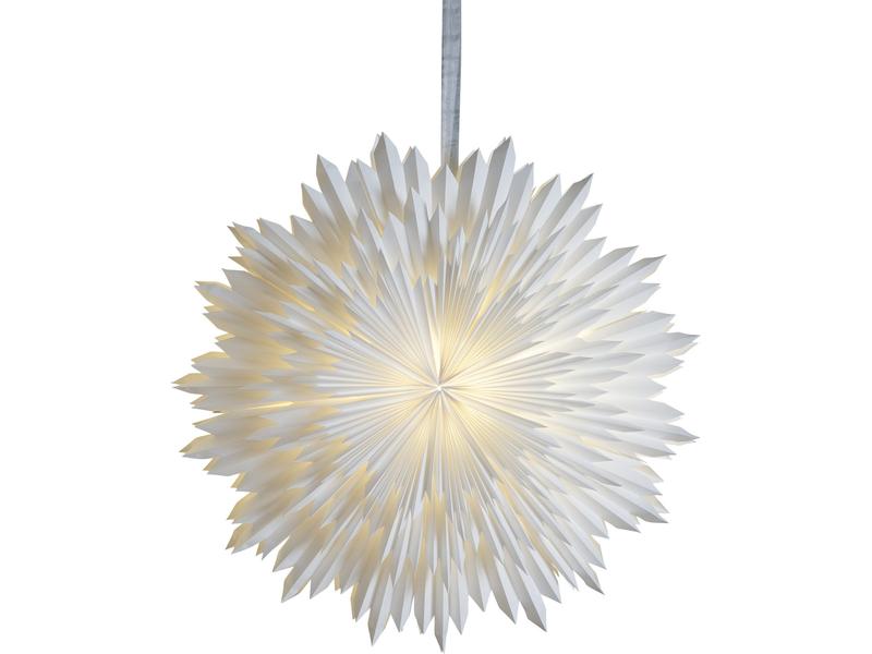 Star Trading Papierstern Ice, Weiss, Ø 70 cm LED Weihnachtsdekoration