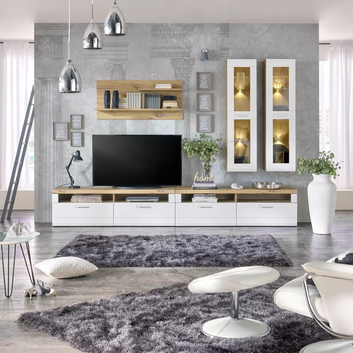 TV Möbel Auris Eiche,weiss