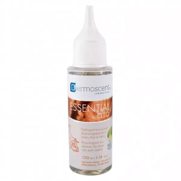 Dermoscent Essential Oto - Solução para Limpeza de Ouvidos em Cães, Gatos e Pequenos Animais, 100ml