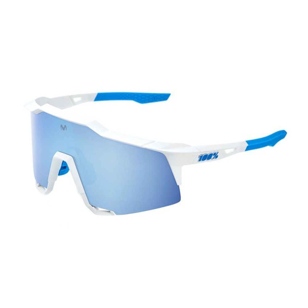 100 percent SPEEDCRAFT - Lunettes de soleil movistar team white/hiper blue multilayer mirror