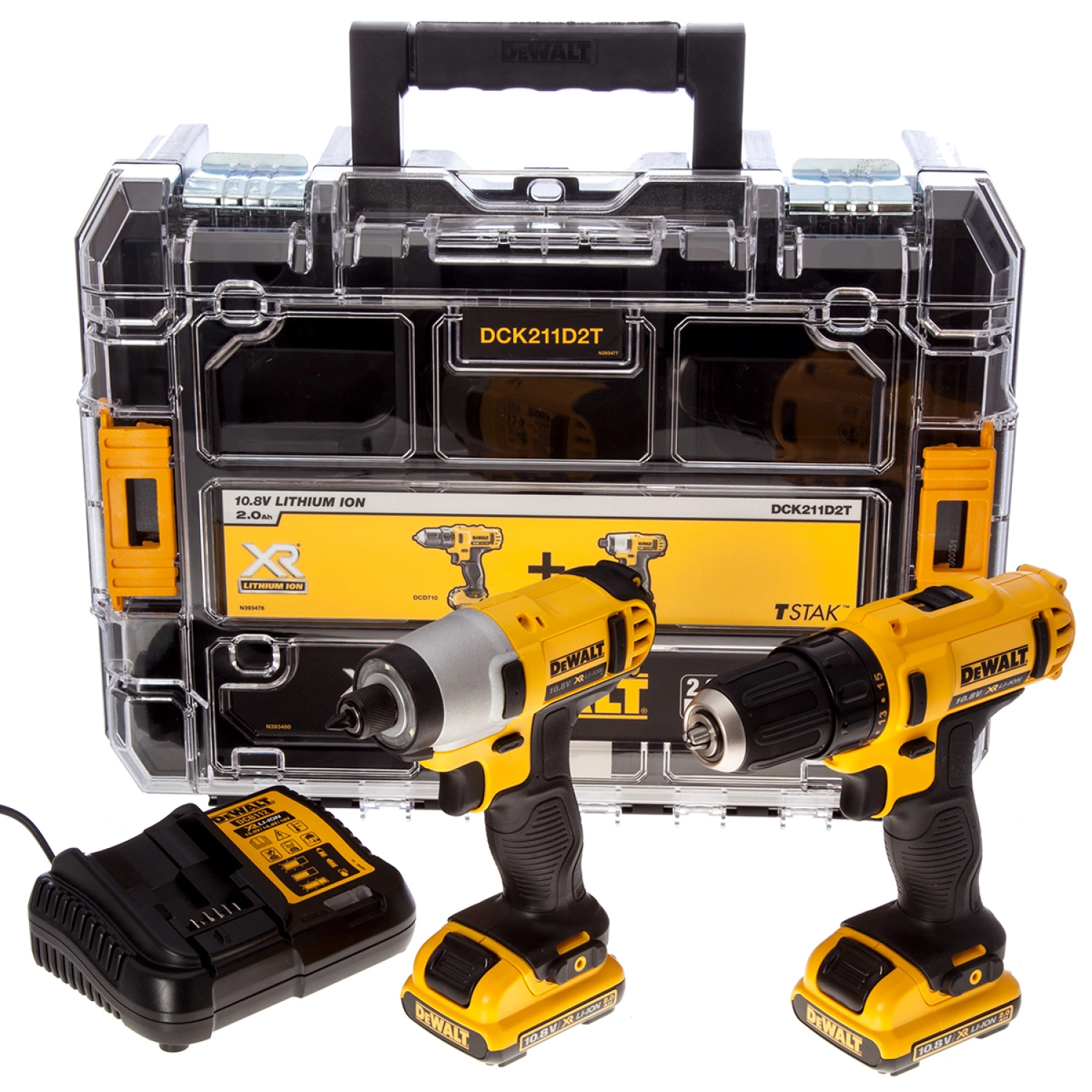 DeWALT DCK211D2T 12V Li-Ion accu boor-/schroefmachine (DCD710) & slagschroevendraaier (DCF815) combiset (2x 2.0Ah accu) in TSTAK