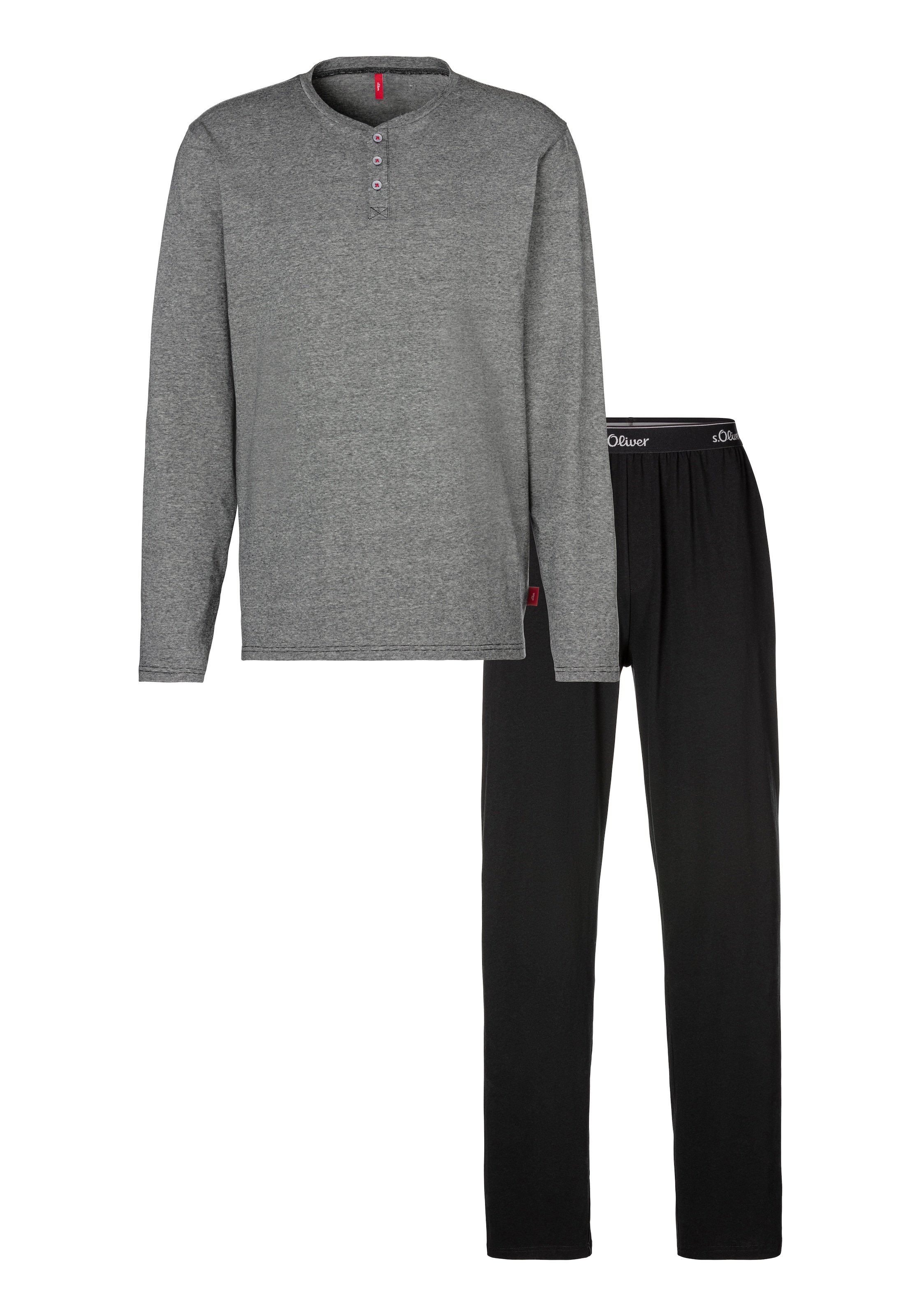 s.Oliver Pyjama, 2 Schlafanzug mit Knopfleiste