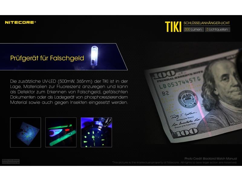 Nitecore Taschenlampe Tiki 300 Lumen LED-Taschenlampe