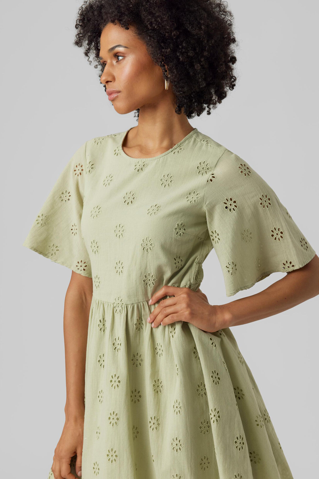 Vestido de manga curta - Verde