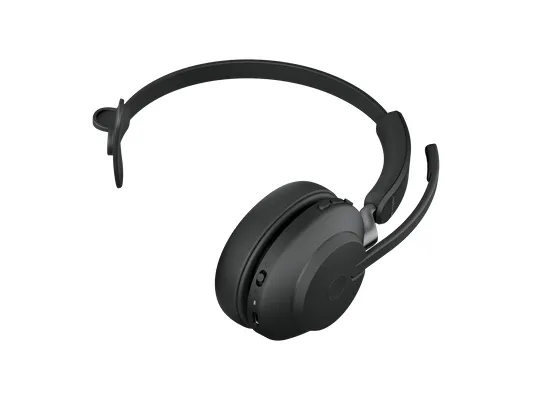 Jabra Evolve2 65 MS Stereo - Headset - på øret - Bluetooth - trådløs - USB-A - støjisolerende - sort - med opladningsstander - Certified for Microsoft Teams