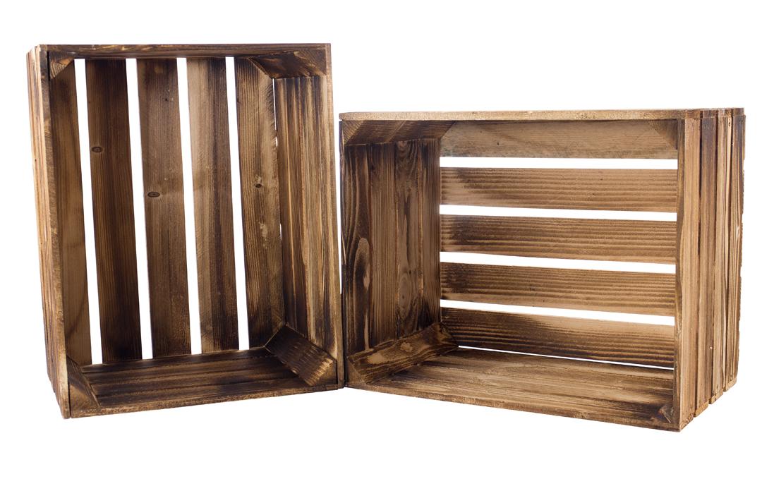 Holzharasse Vintage geflammt 40 x 50 cmObstharasse Vintage