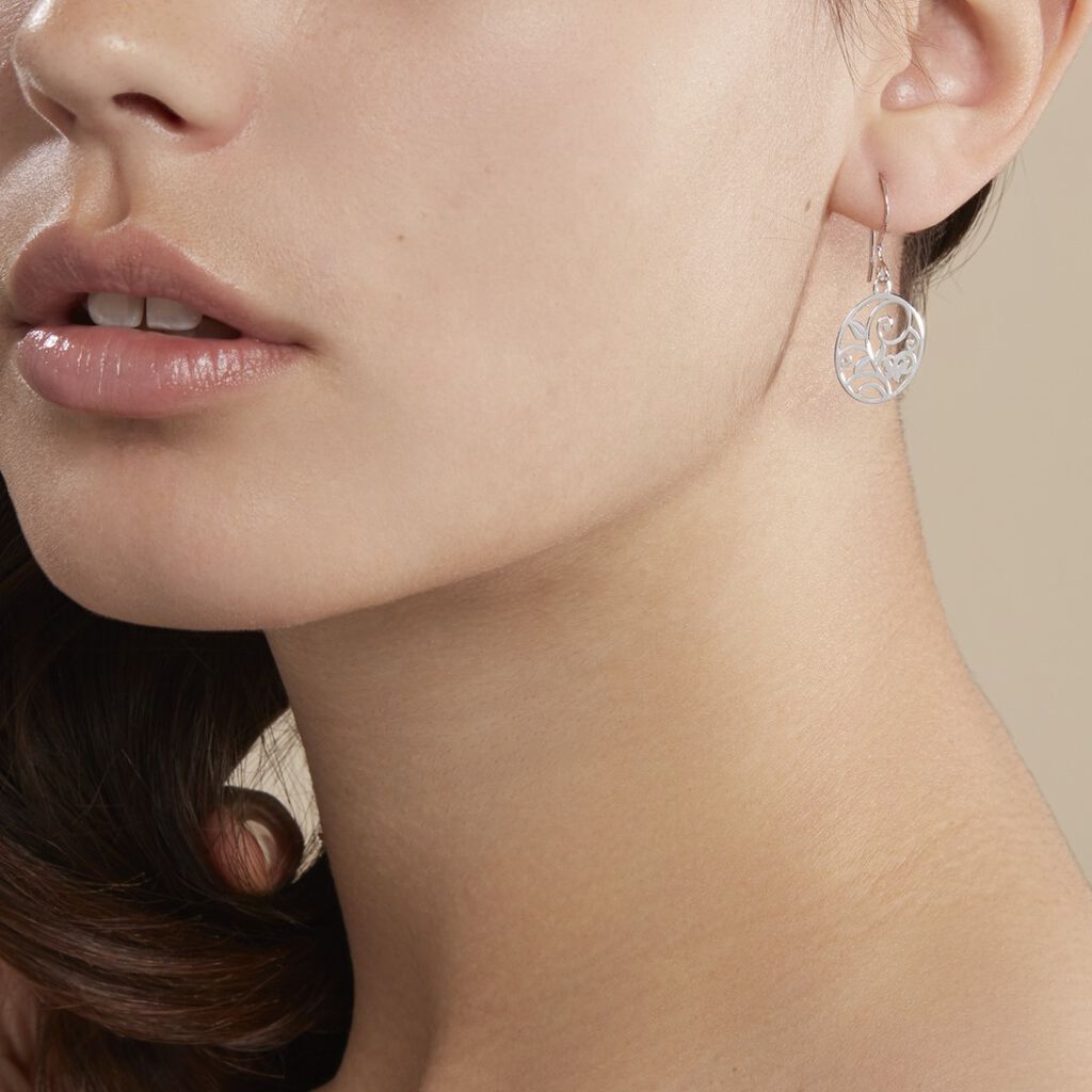 Boucles D'oreilles Pendantes Hita Argent Blanc
