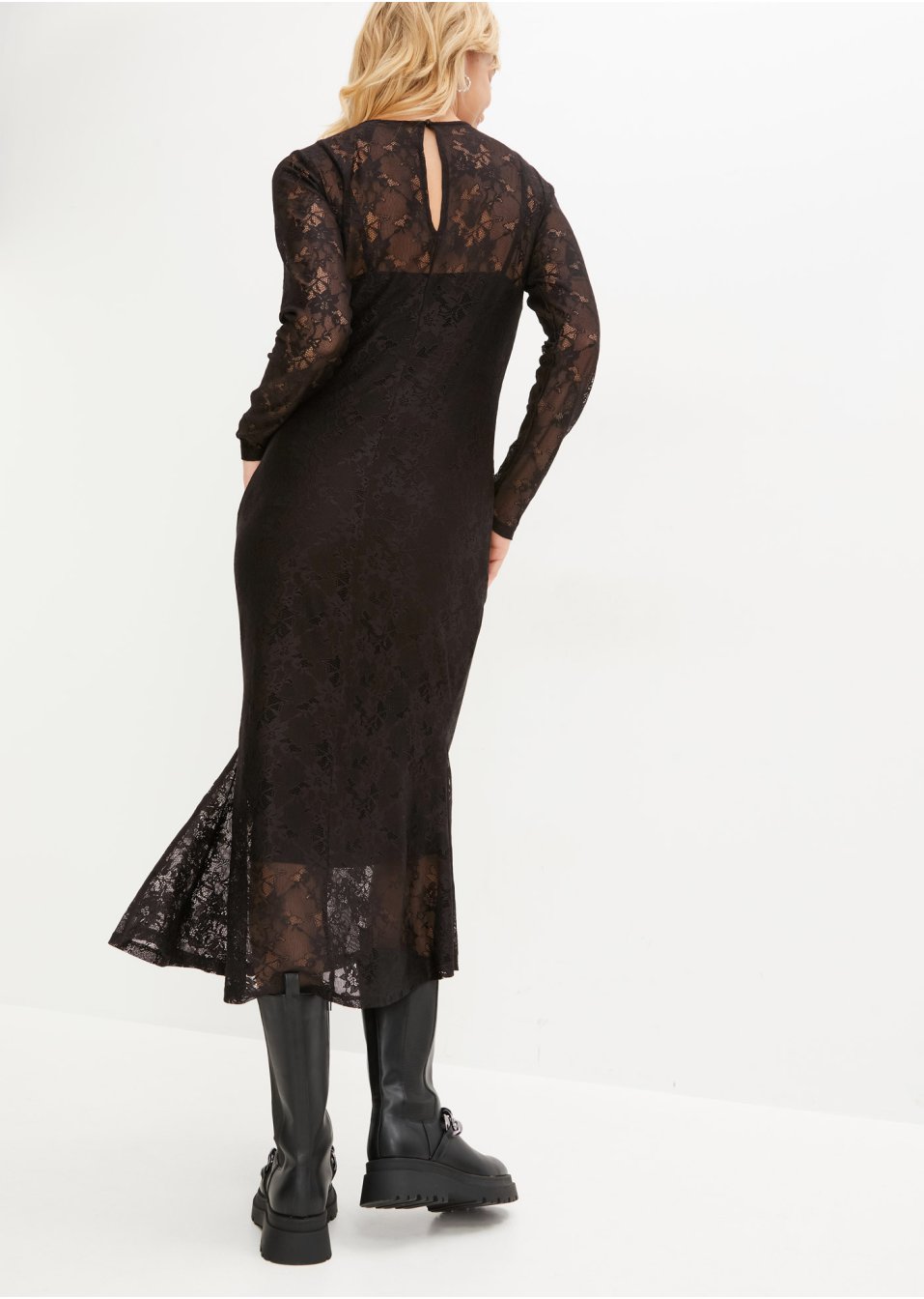 Robe midi en dentelle